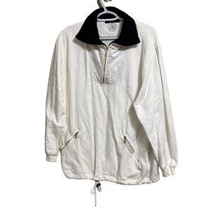 Bogner Sz 12 Drawstring quarter zip knit collar